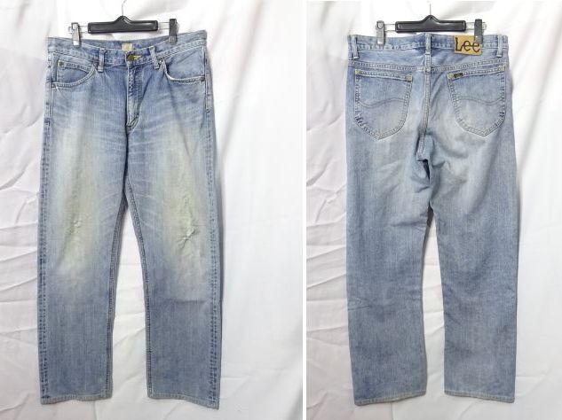 Lee 30101 日本製 W33 リー センタータグ ストレート デニムパンツ ライダース ジーンズ 復刻 レプリカ アイスブルー ライトインディゴ 拍卖