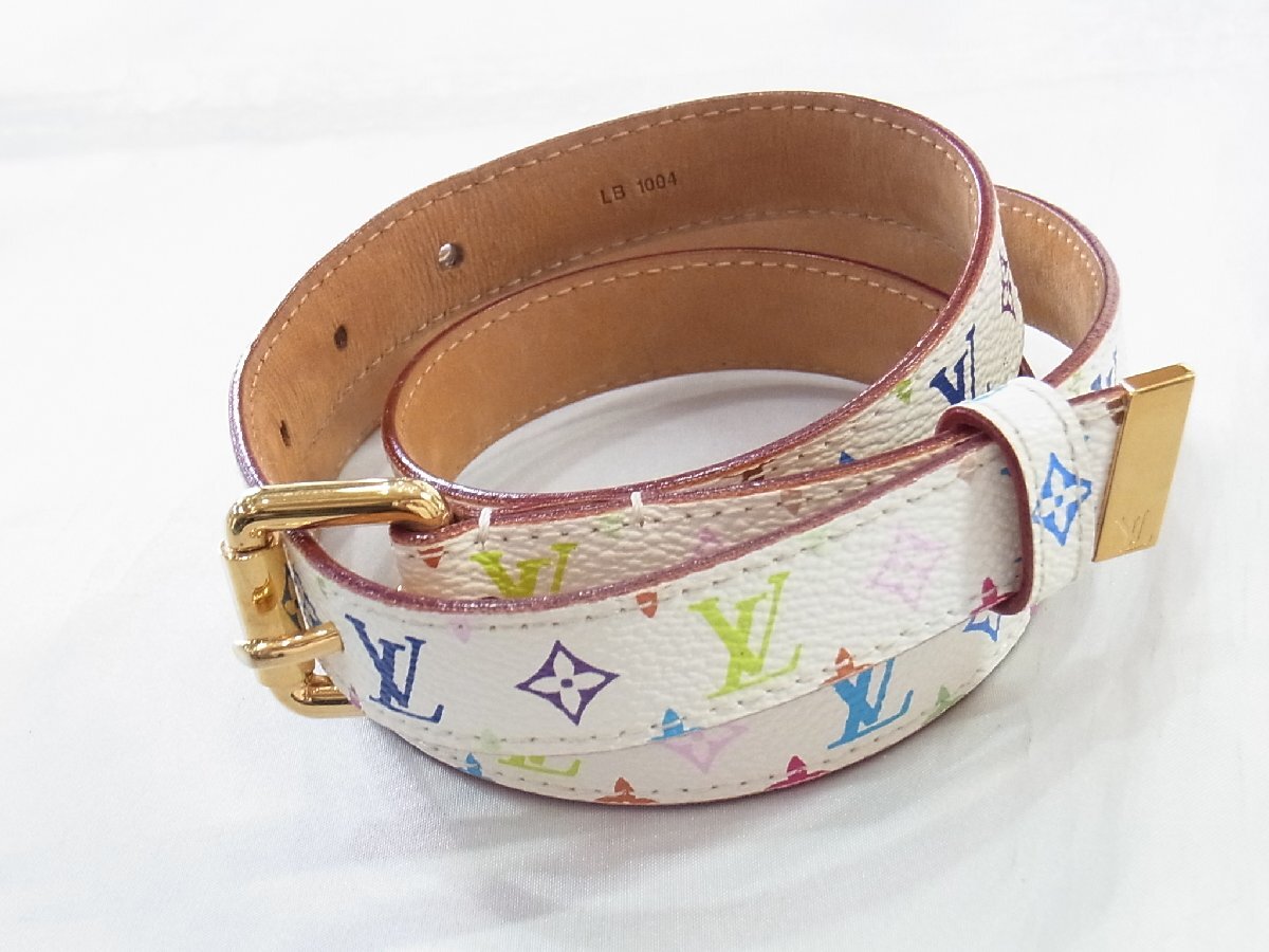 ルイヴィトン LouisVuitton サンチュール レディース ベルト モノグラム マルチカラー ブロン サンチュール M9272W LB1004 90/36 中古美品拍卖