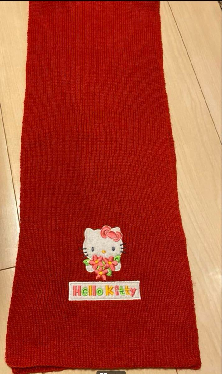 ハローキティ赤いマフラー ニット拍卖