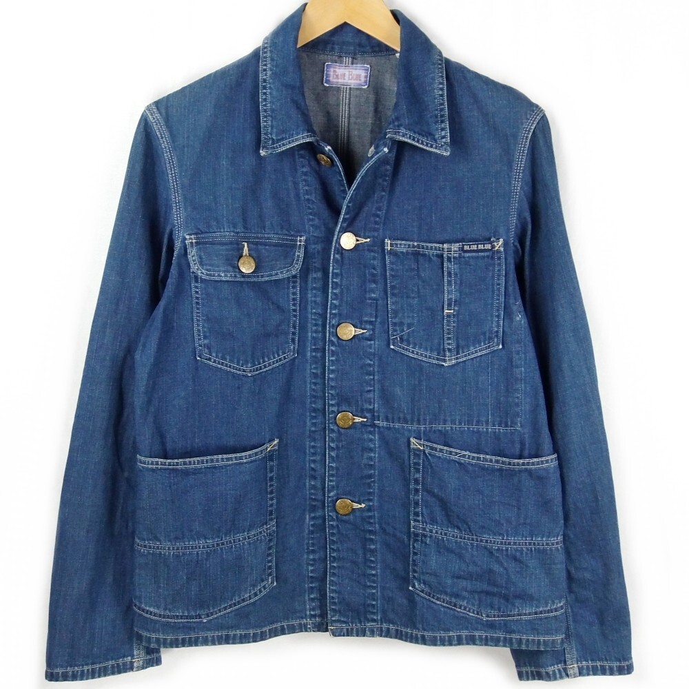 ■BLUE BLUE ブルーブルー / 聖林公司 / 日本製 / メンズ / インディゴ / デニム カバーオールジャケット size 1 (S) / トップス アウター拍卖