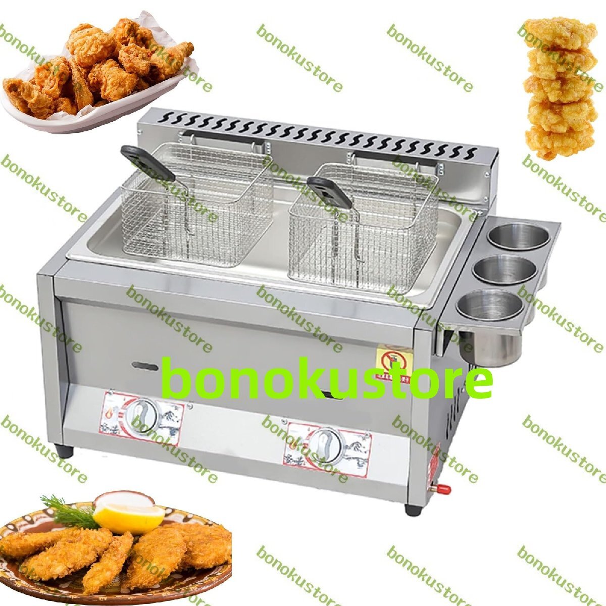 業務用ディープフライヤー 18L容量の大型ディープフライヤー バスケット付き ステンレススチール製業務用カウンタートップディー拍卖