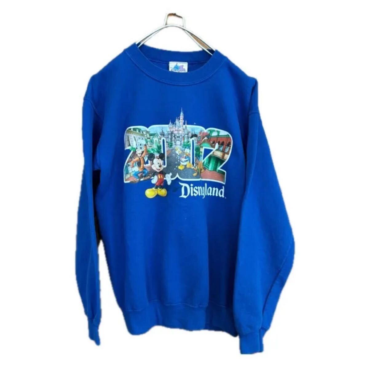 Disneyland MADE IN USA 2002 スウェット トレーナー ブルー S ディズニーランド ミッキーマウス ドナルド グーフィ アメリカ製 US古着 00s拍卖
