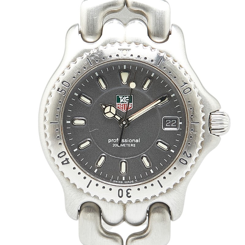 タグホイヤー セル 腕時計 WG1213-K0 クオーツ グレー文字盤 ステンレススチール メンズ TAG HEUER 【中古】拍卖