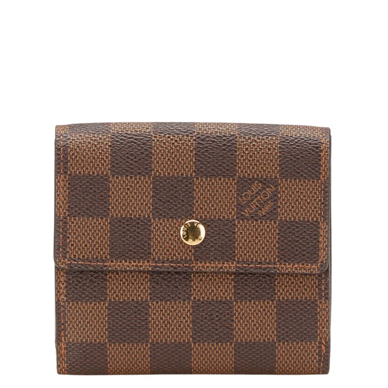 ルイ ヴィトン ダミエ ポルトフォイユ エリーズ 二つ折り財布 N61654 ブラウン PVC レザー レディース LOUIS VUITTON 【中古】拍卖
