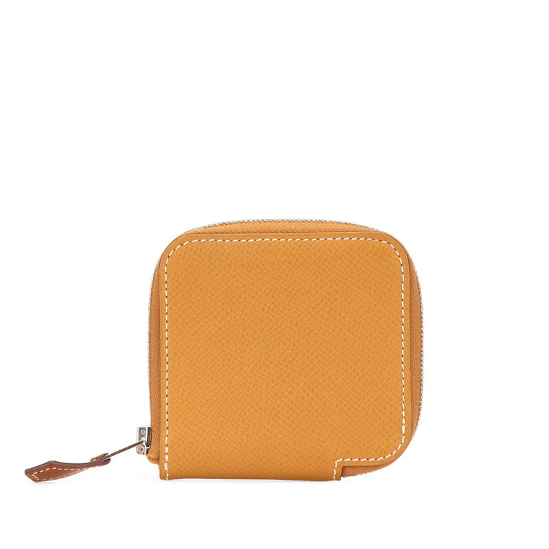 エルメス アザップコンパクトミニ シルクイン コインケース ブラウン ヴォーエプソン レディース HERMES 【中古】拍卖