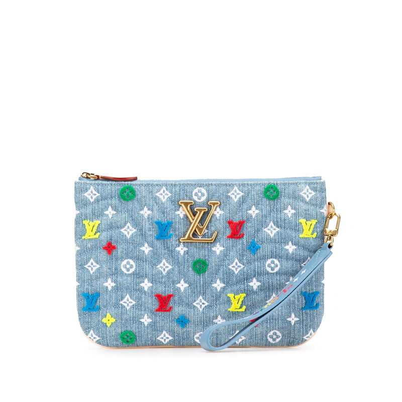 ルイ ヴィトン モノグラム ニューウェーブ ポシェット ジップ ショルダーバッグ M67538 ブルー マルチカラー LOUIS VUITTON 【中古】拍卖