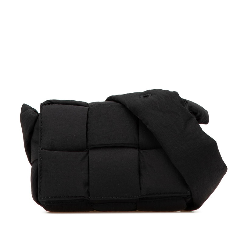 ボッテガヴェネタ ミニ カセット ショルダーバッグ クロスボディバッグ 691018 VB081 ブラック ナイロン メンズ BOTTEGAVENETA 【中古】拍卖