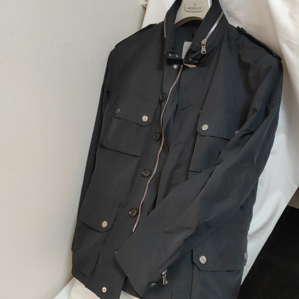 モンクレール ブラック ジップジャケット サイズ1 黒 MONCLER 高級 春 スプリングコート 0401-E2-TA7拍卖
