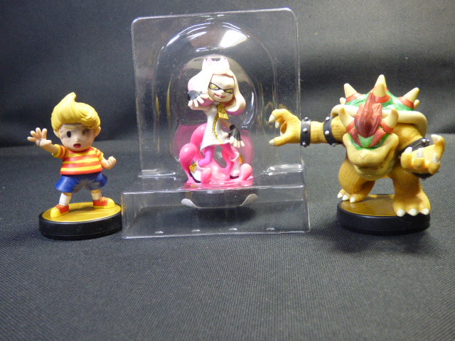 ま393【3点セット】amiibo スプラトゥーン ヒメ 大乱闘スマッシュブラザーズ リュカ クッパ 【ジャンク品】拍卖
