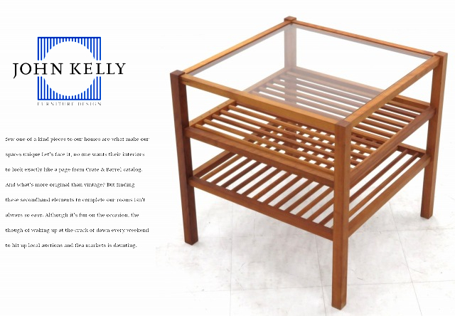 ★rtg253★展示品★JOHN KELLY★ジョンケリー★チェリー★無垢材★J1★スピンドル★エンドテーブル★サイドテーブル検家具蔵アクタス拍卖