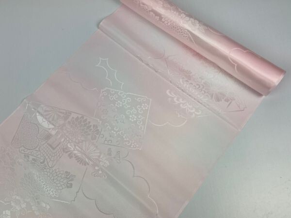 ▼三作▼訳あり ピンク ポリエステル 綸子 切り売り ハギレ 2m拍卖