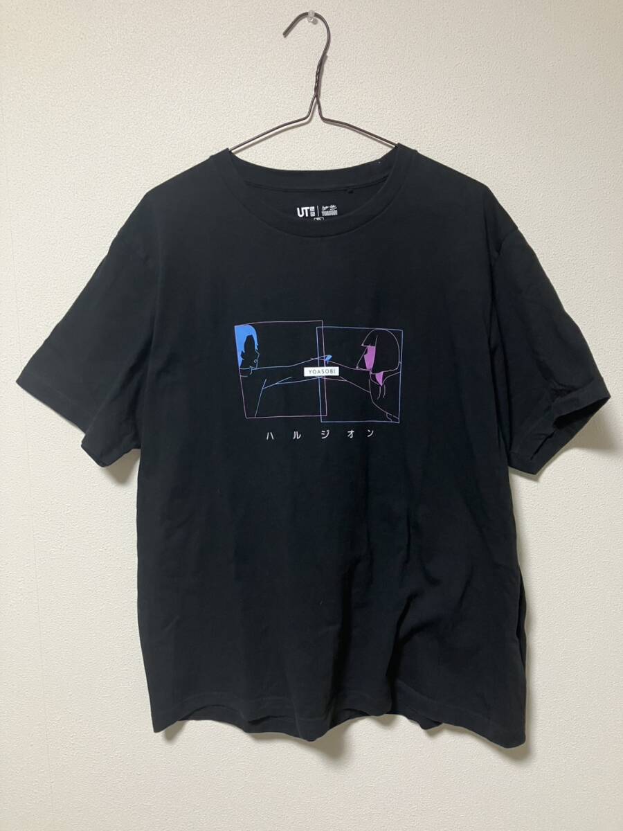 UT ユニクロ製 YOASOBI「ハルジオン」半袖 Tシャツ(黒) XXL 3L 中古品 古着拍卖