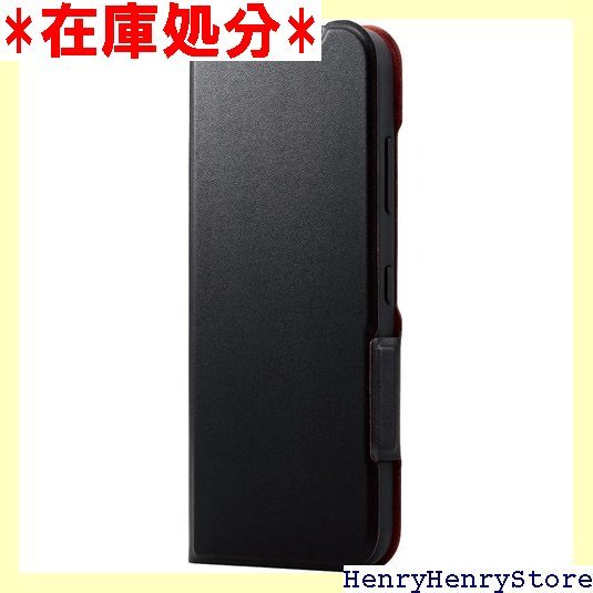 エレコム かんたんスマホ3 ケース カバー 手帳型 革 マグネットフラップ ブラック PM-K222PLFUBK 1117拍卖