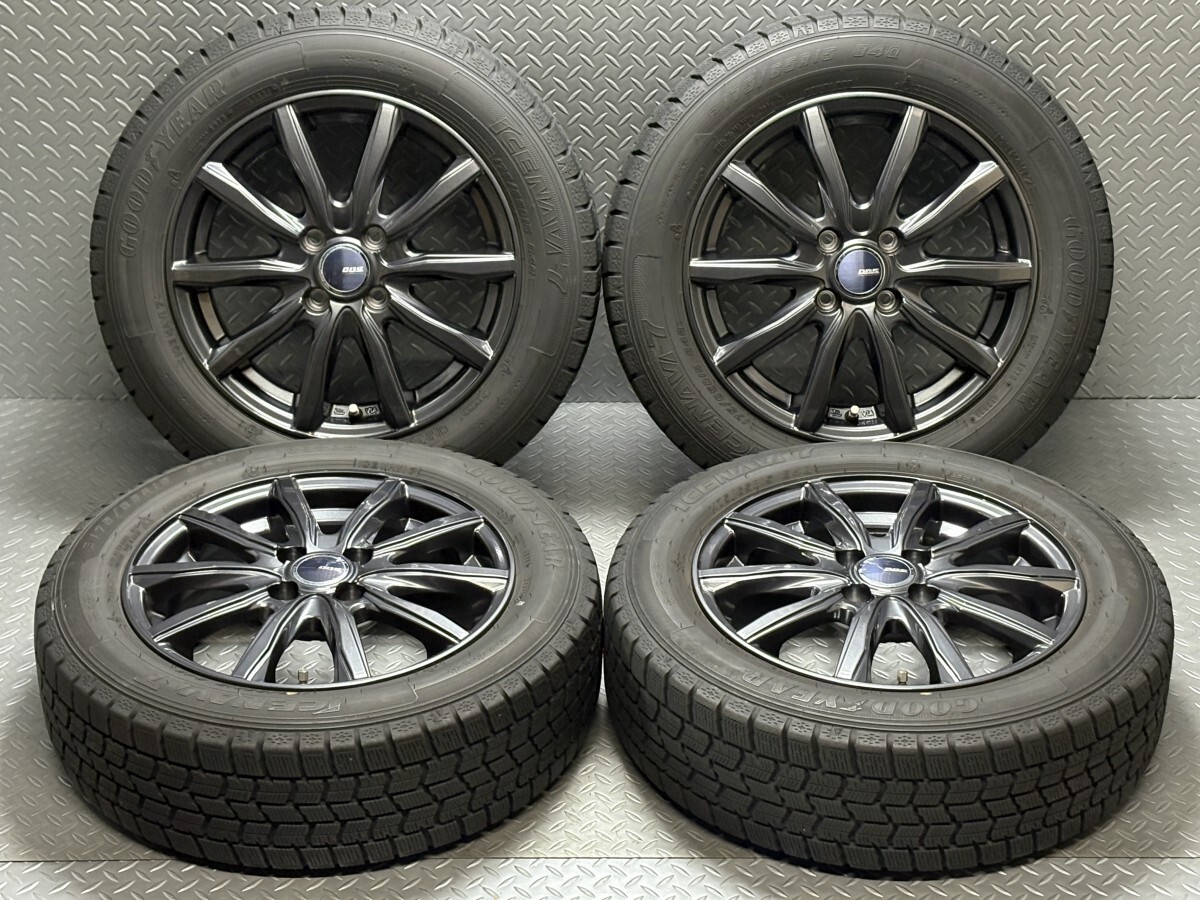 【スイフト/FIT/マーチ等】GOODYEARアイスナビ7 175/65R15 21年製 Weds D.O.S 15インチ 5.5J +42 4穴100 グッドイヤー ICE NAVI7(25030143)拍卖