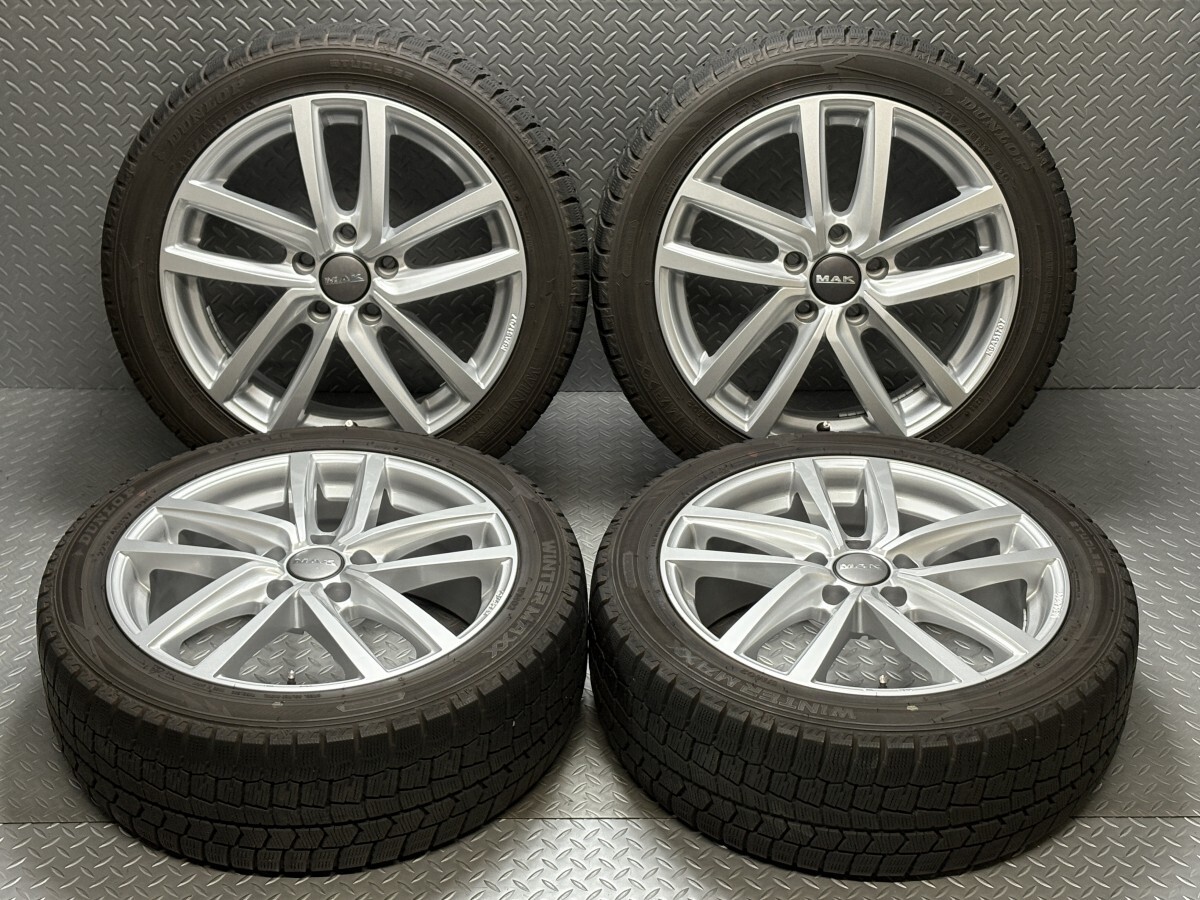【VW GOLF/AUDI等】MAK DRESDEN 17インチ 7J +48 5穴112 球面座 DUNLOP ウィンターマックスWM02 225/45R17 ダンロップ (25030148)拍卖