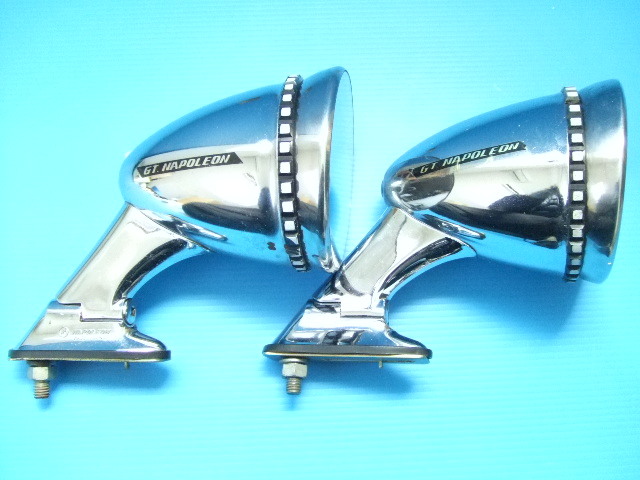 当時物 良品 メッキ GTナポレオン フェンダー ミラー 旧車 グランプリ カーメイト バッカ ビンテージ 高速有鉛ホットロッド ロケットカウル拍卖