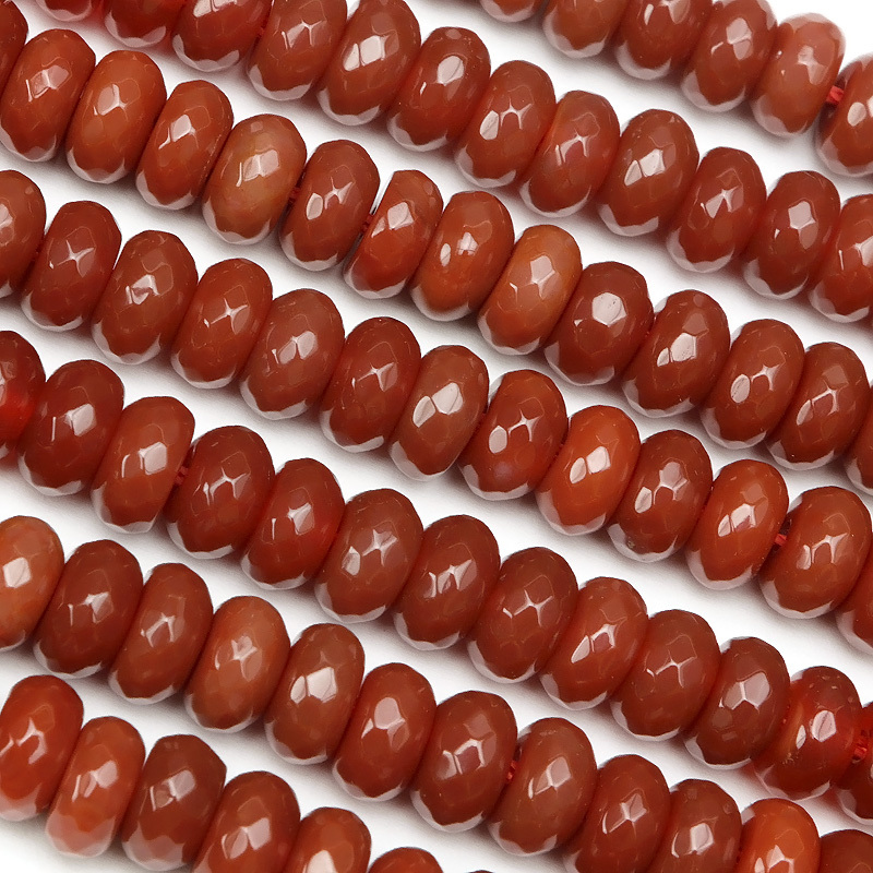 レッドアゲート ボタンカット 6×3mm【1連販売】 / 8-10AG6BT拍卖