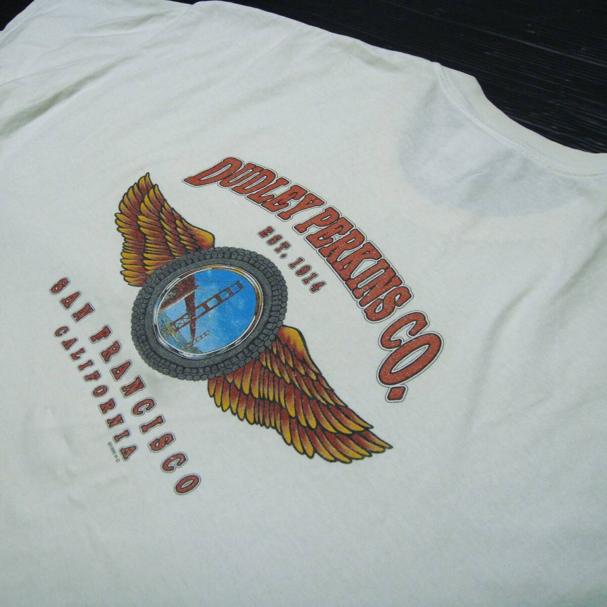 ■USA製 ^^ 90s 超BIG ^ ^ ハーレーダビッドソン/HARLEY-DAVIDSON 【 DUDLEY PERKING CO Tシャツ4L 】 アメリカ古着 ロック バイカー o4拍卖