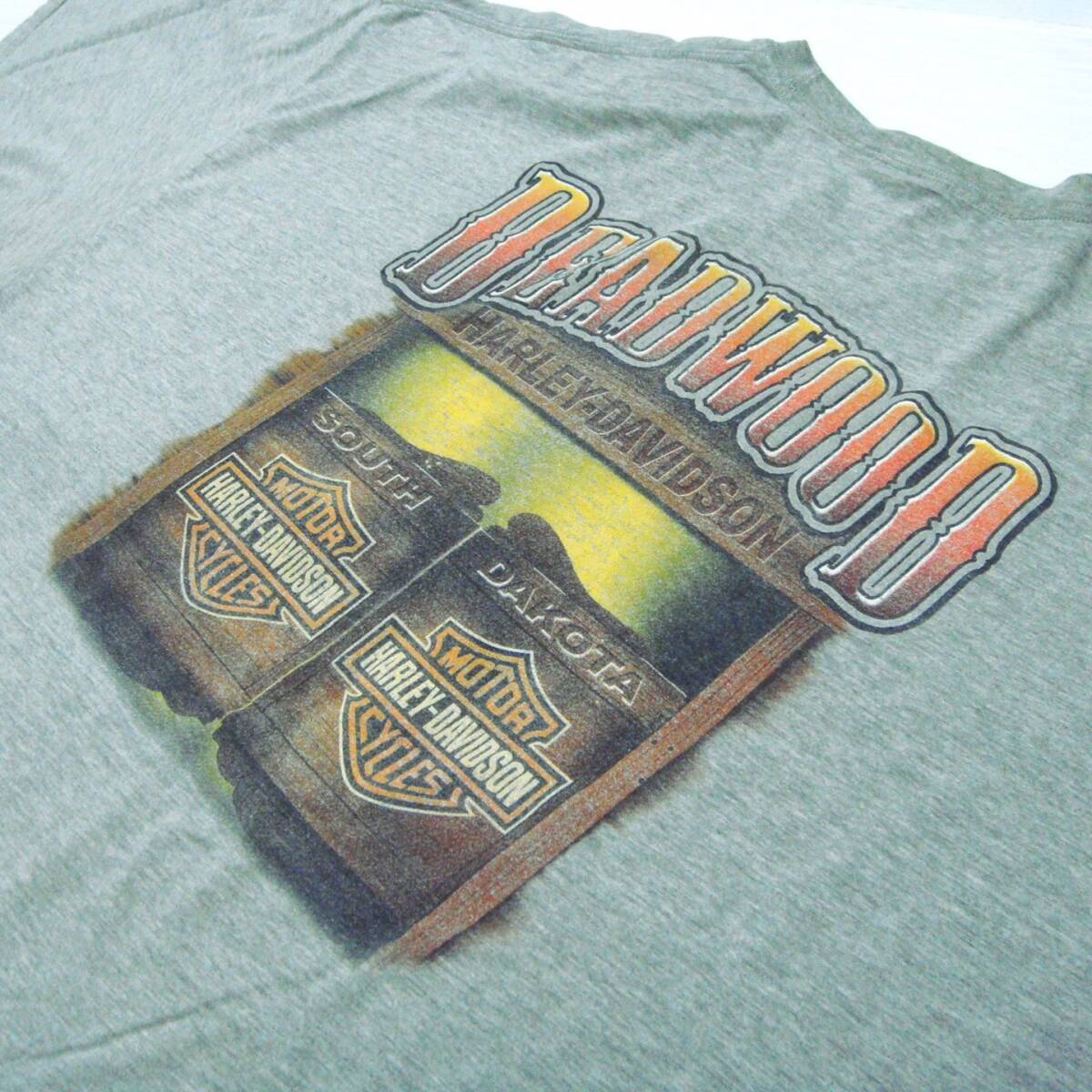 ■超BIG ^ ^ ハーレーダビッドソン/HARLEY-DAVIDSON 【 Deadwood, South Dakota ^^ Tシャツ5L 】 アメリカ ロック バイカー USA古着■o4拍卖