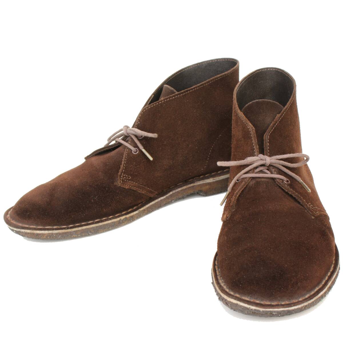 (44542)ClarksクラークスDesertBootデザートブーツMADE IN ENGLAND UK9ほど(チャッカブーツ スエード レザー茶ブラウン英国製イングランド)拍卖