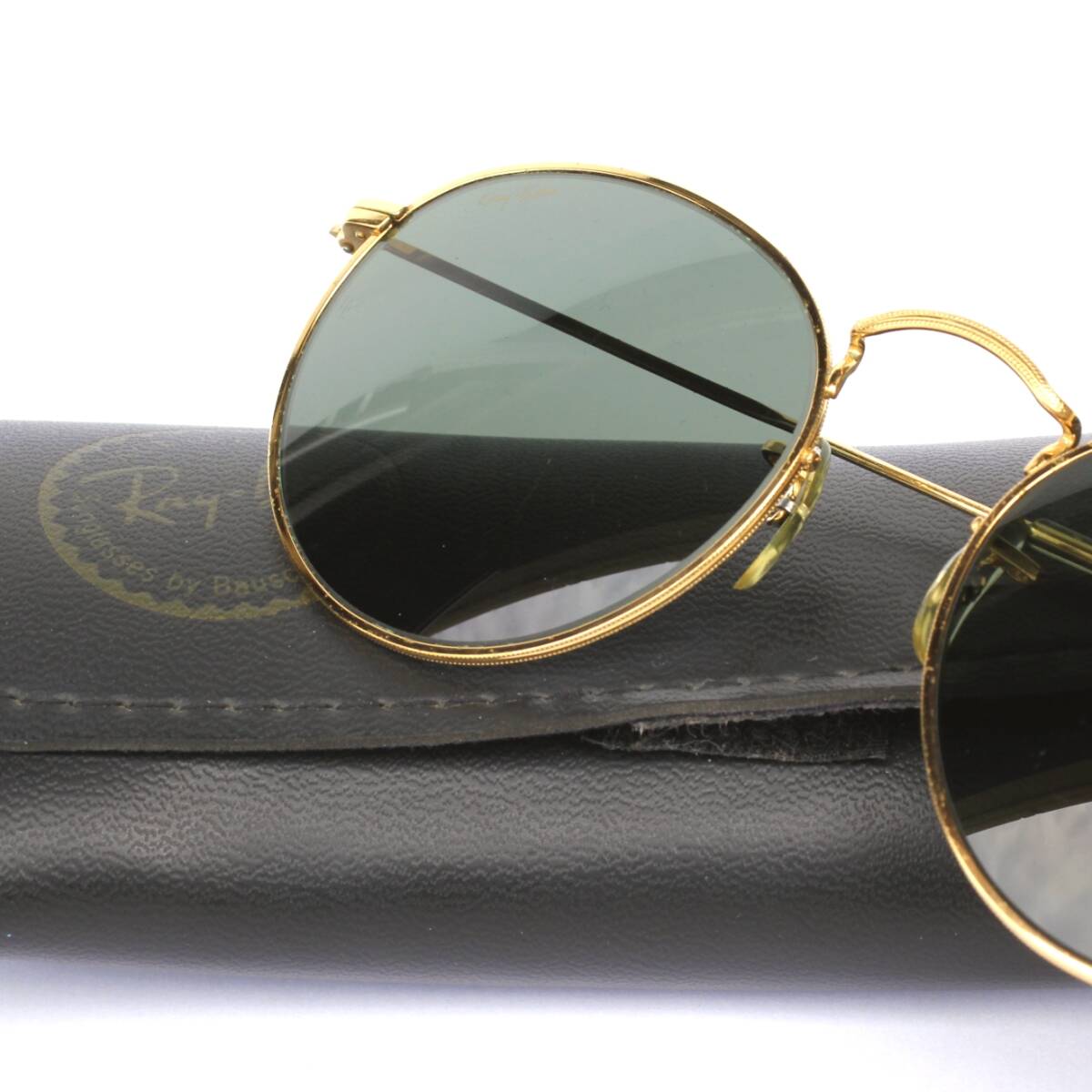 (47509)良品B&LボシュロムRay-BanレイバンW0603ラウンドメタル サングラス (RAYBAN G-15砂打MADE IN USAアメリカ ヴィンテージ 80s 90s)拍卖