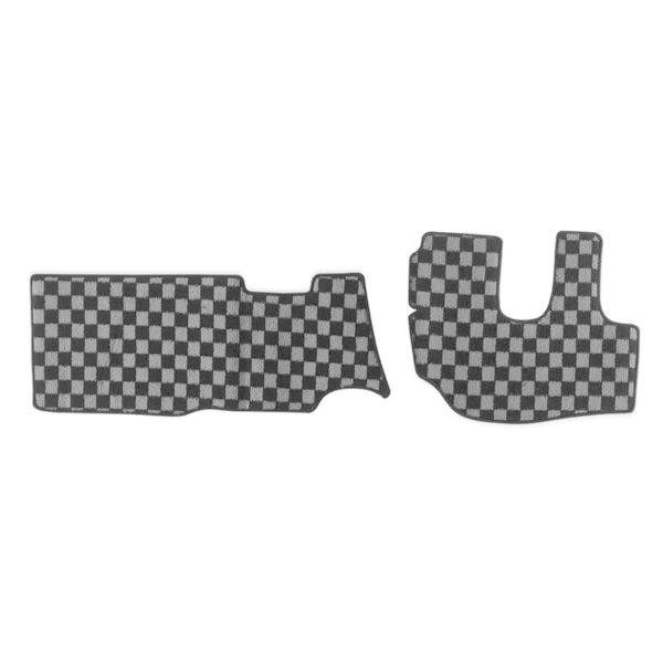 デュトロ ダイナ トヨエース 平成11年5月- 標準 シングル ダブル フロアマット フロント グレー x ブラック チェック 灰x黒 PA-TFM21-G拍卖