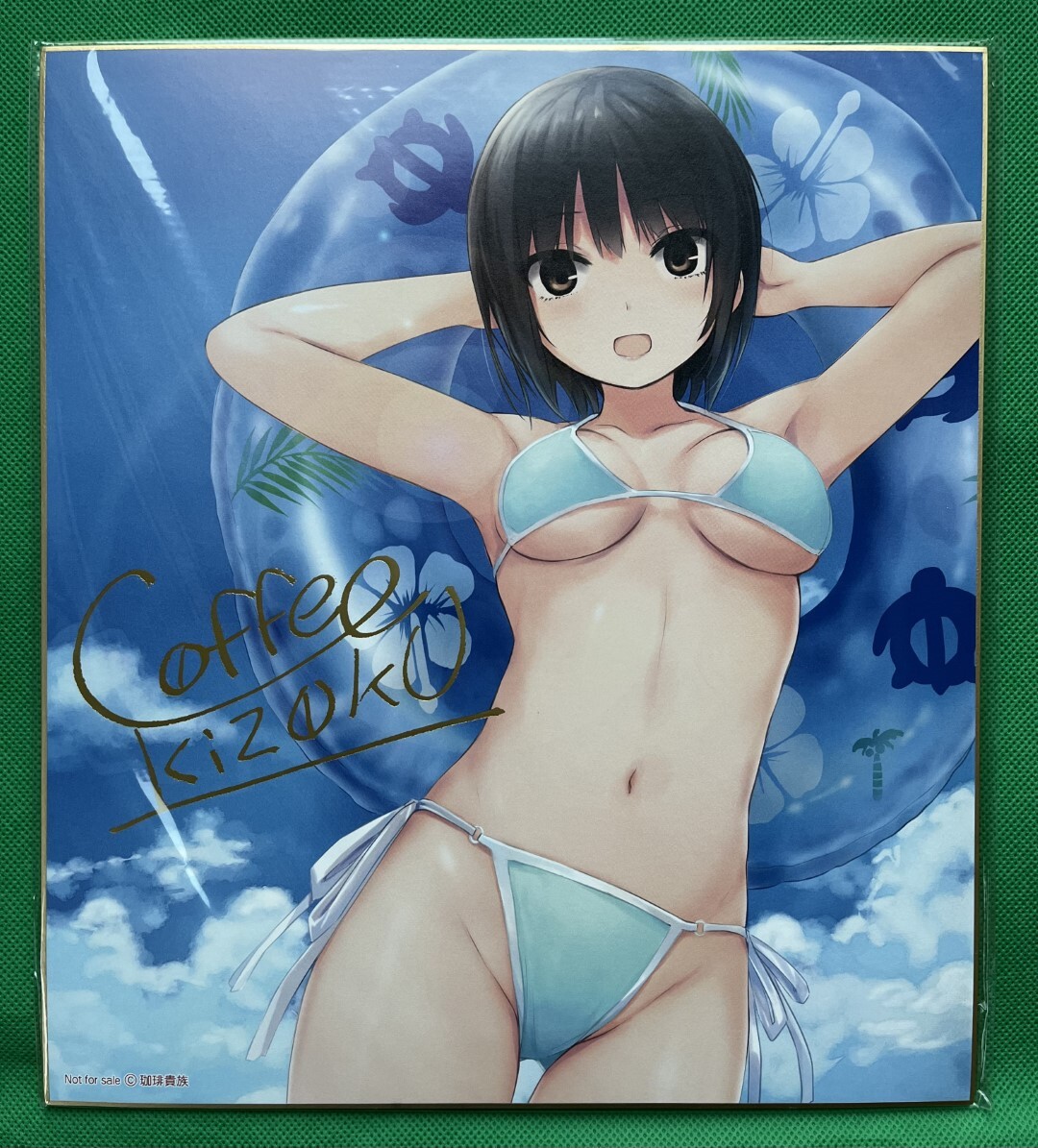 新品★珈琲貴族 複製サイン入り色紙 青山澄香 水着拍卖
