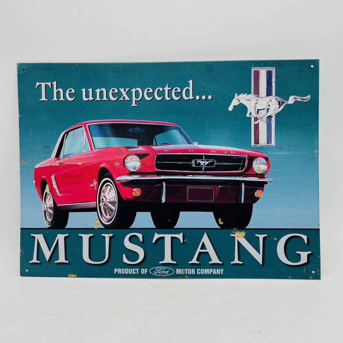 当時物 ビンテージ フォード マスタング ブリキ看板 アメリカ製 FORD MUSTANG拍卖