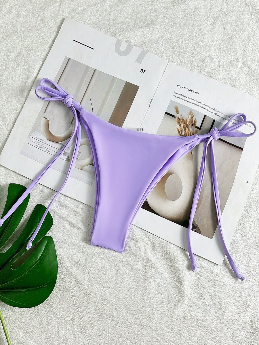 レディース 水着 ボトムス 女性用夏ビーチ無地ビキニボトム セクシー タイアップ拍卖