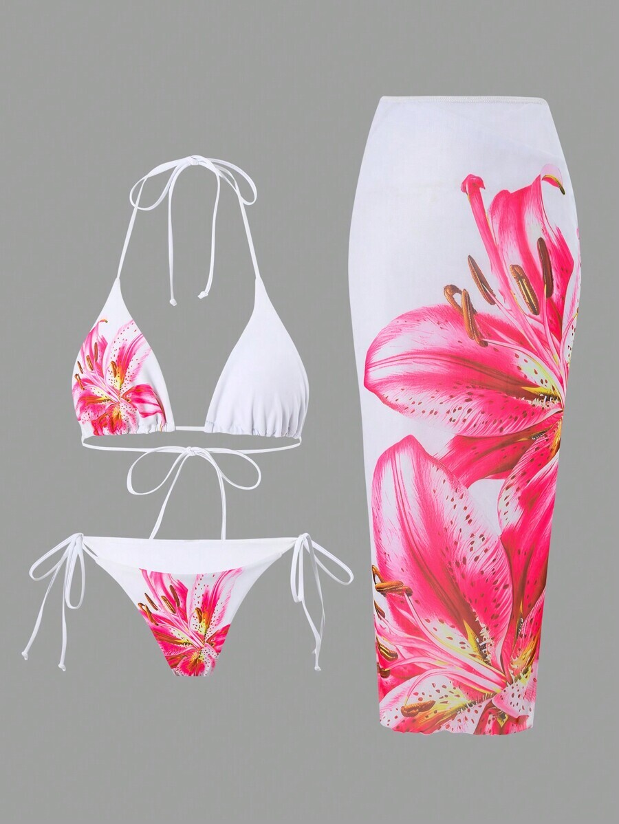 レディース 水着 ビキニセット 2025年カジュアルホリデースパゲッティストラップ三角ビキニトップ、サイドタイ ボトム、メッシュロ拍卖