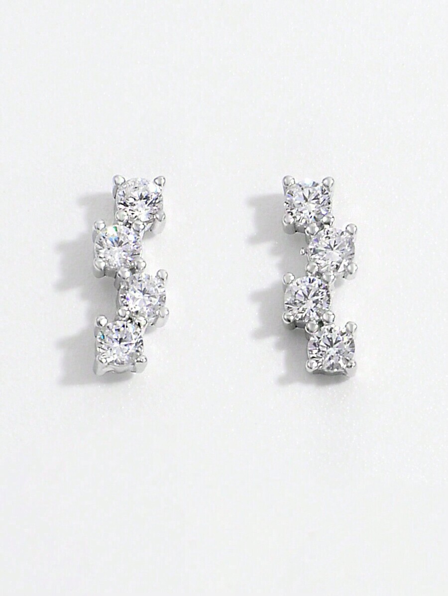 ジュエリー レディース イヤーアクセサリー 925 シルバーキュービックジルコニア ファッション レディース イヤリング スクエア拍卖