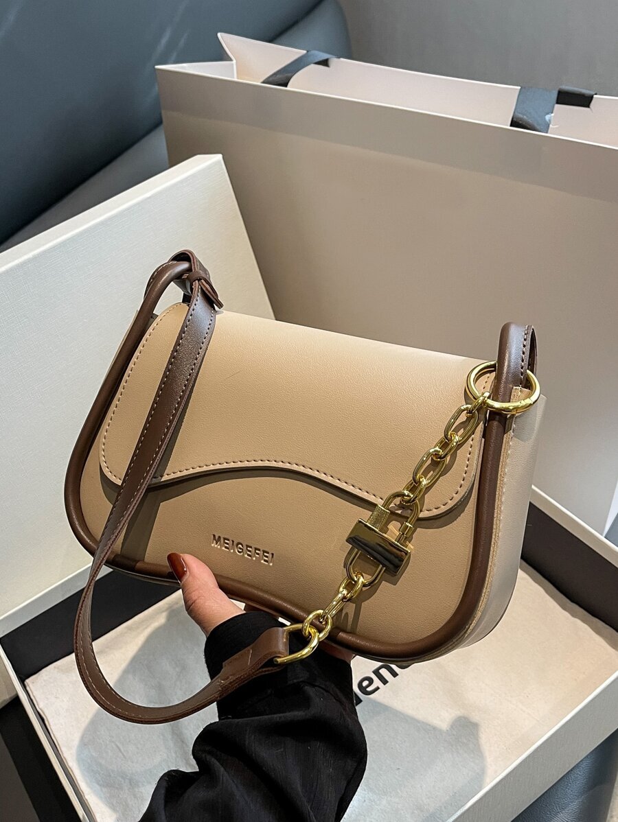 バッグ レディース ショルダーバッグ 2本のショルダーストラップ付きファッション フェイクレザー 無地 チェーンバッグ 1個拍卖