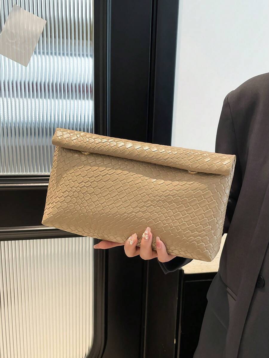 バッグ レディース クラッチバッグ ファッションソリッドカラー手持ちバッグ、大容量フリップカバー磁気バックル小さな四角いバッグ、ク拍卖