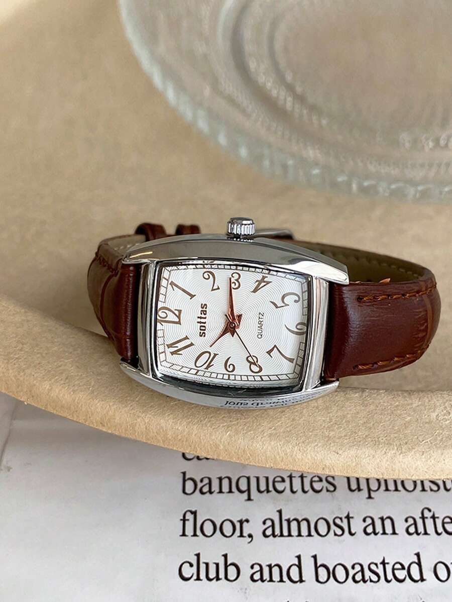 腕時計 レディース クォーツ 新作 スクエアミニバレルレディース腕時計、韓国スタイル シンプル数値ダイヤル、カジュアル 万能 エレ拍卖