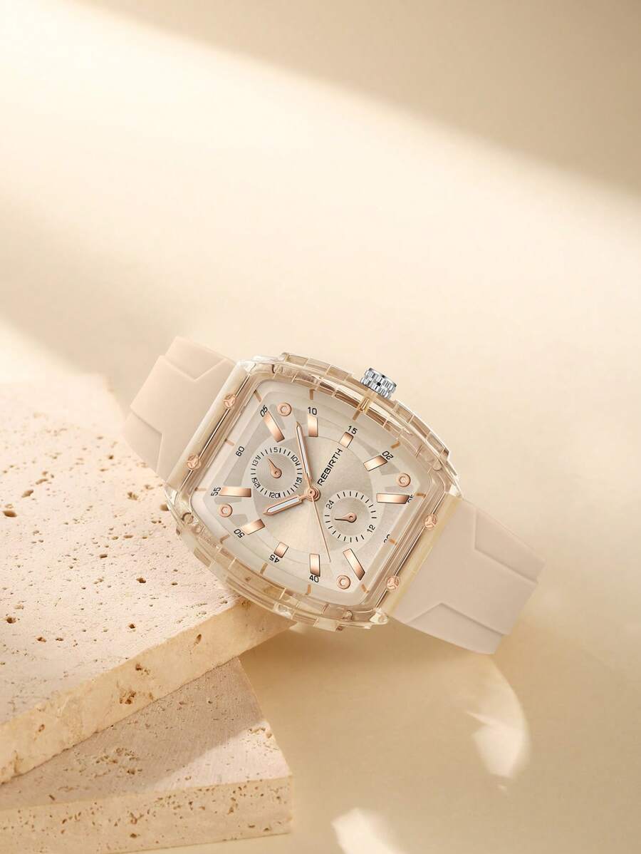 腕時計 レディース クォーツ 1個 女性カジュアル ミニマリスト ファッション シリコンバンド バレル型 クォーツ腕時計、日常着用拍卖