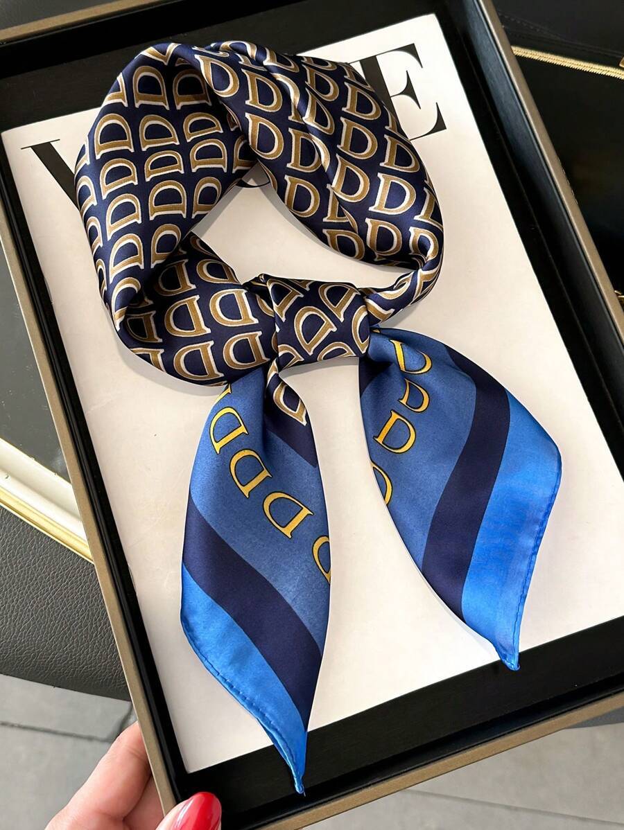 アクセサリー レディース スカーフ 偽シルク レタープリント 70cm スモールスクエアスカーフ 女性用多目的ウエストバンド、バ拍卖