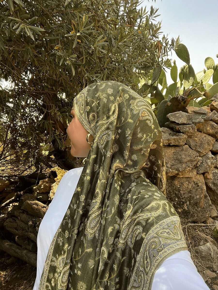 アクセサリー レディース スカーフ 1枚 ボヘミアン調ヴィンテージペイズリー柄ジャガードスカーフ、日常着に使えるショール拍卖