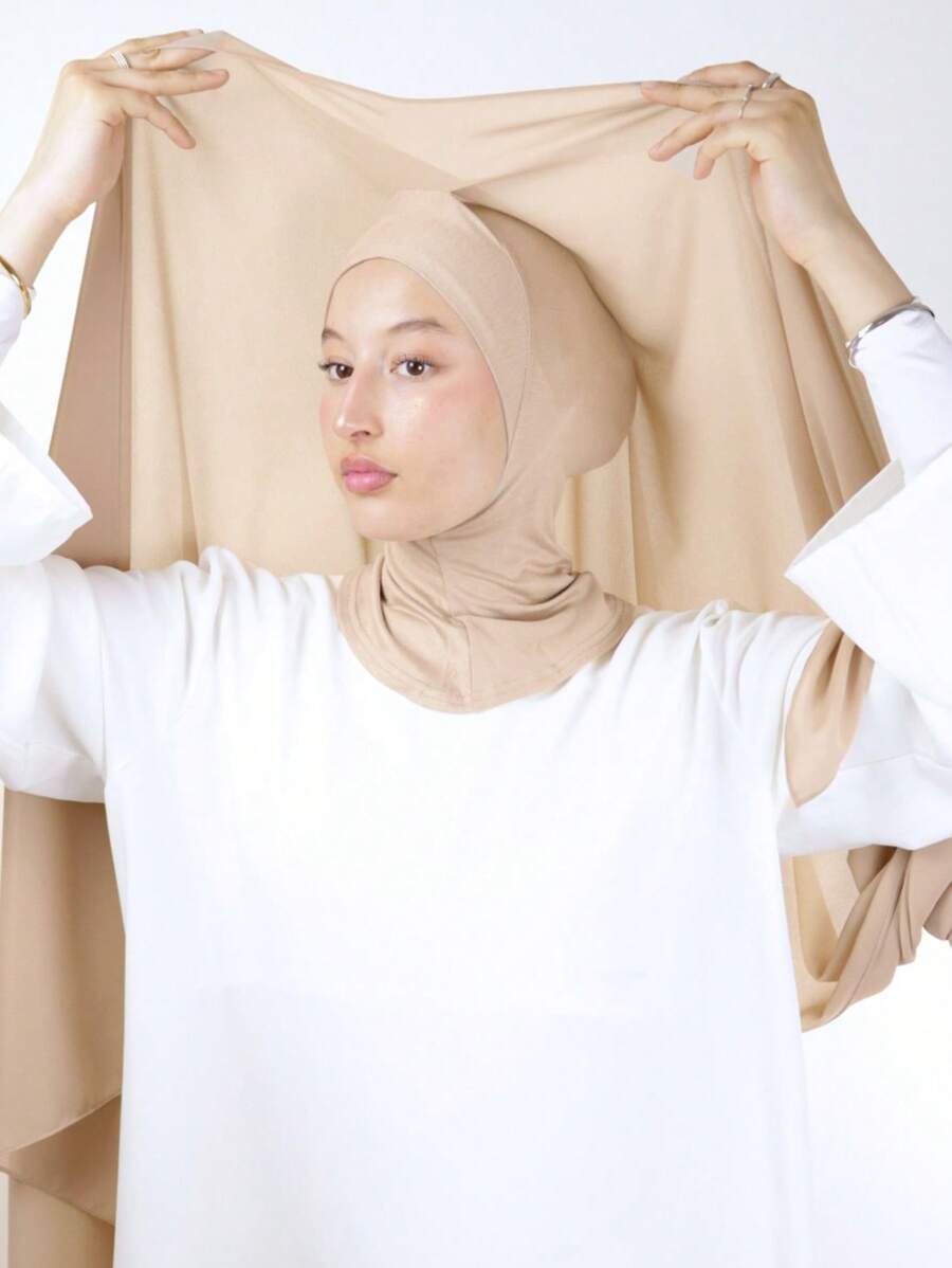 アクセサリー レディース スカーフ 1個 レディース クラシックカジュアル プルオーバー インスタントシフォンスカーフ、無地 快適拍卖