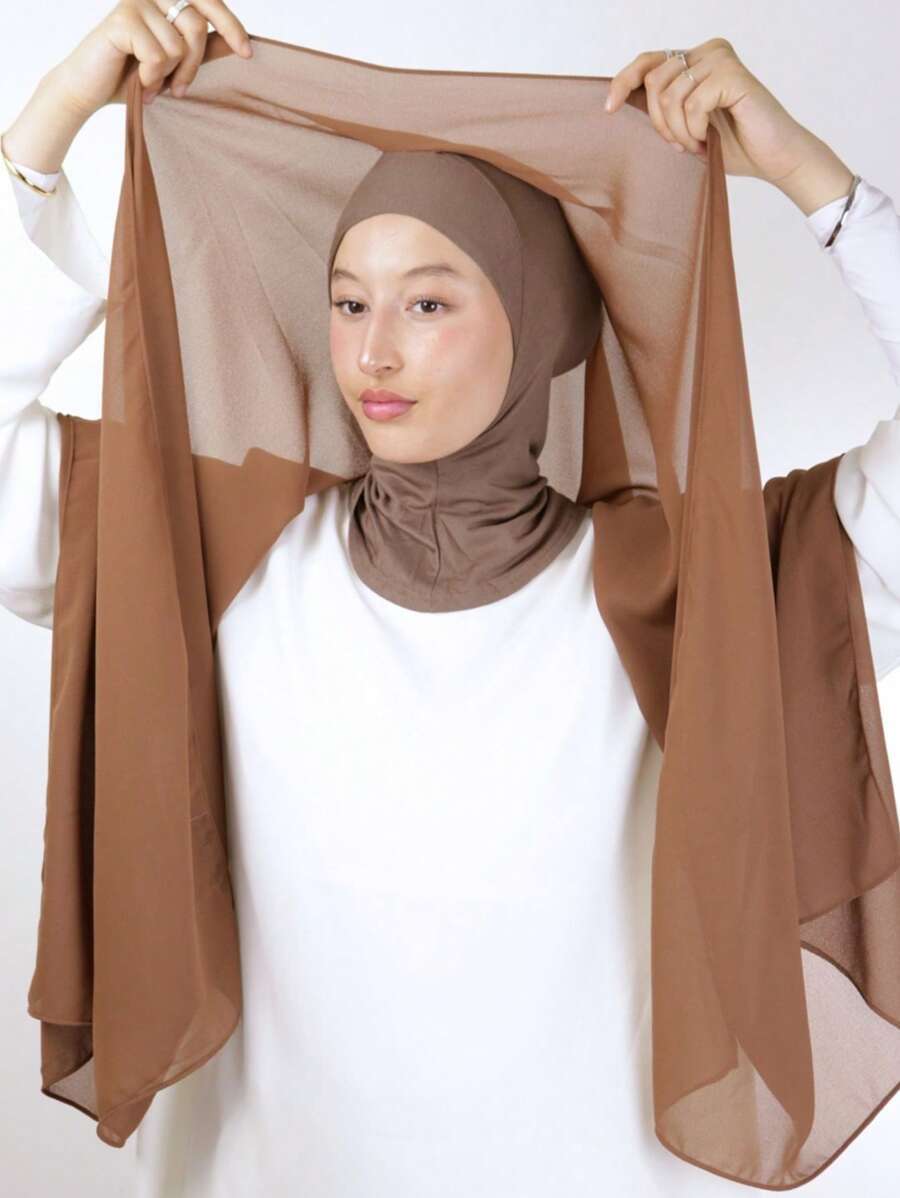 アクセサリー レディース スカーフ 1個 レディース クラシックカジュアル プルオーバー インスタントシフォンスカーフ、無地ソフト拍卖