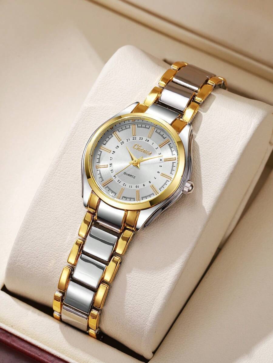 腕時計 レディース クォーツ 1個 女性用 エレガントで高級感のあるミニマリストデジタル文字盤クォーツ腕時計、スチールバンド (時拍卖