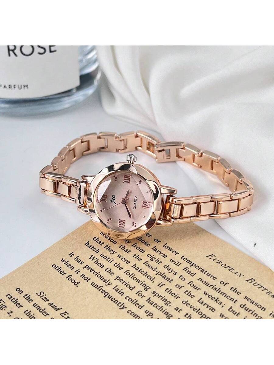 腕時計 レディース クォーツ 1個 レディース小型シンプルアロイクォーツブレスレット腕時計 レディースと学生の日常コーディネートに拍卖