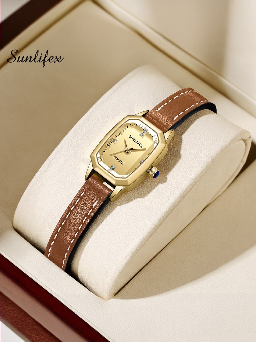 腕時計 レディース クォーツ レトロスクエア レディース クォーツ腕時計、ビンテージスタイル、ギフトボックス付き拍卖