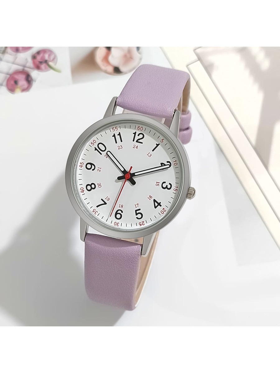 腕時計 レディース クォーツ 1pc レディースレザーストラップクォーツ時計、女性へのフェスティバルギフト拍卖
