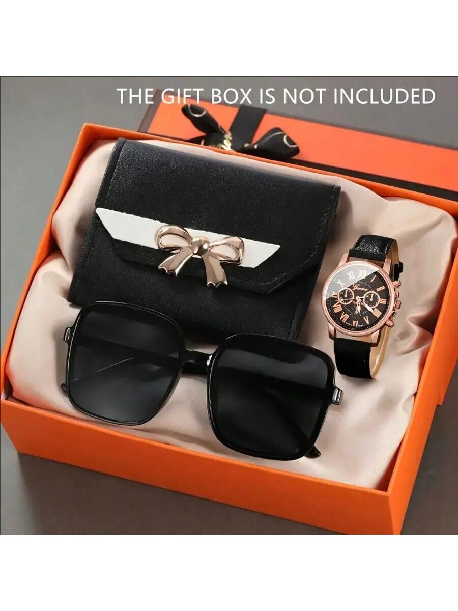 腕時計 レディース セット レディース 3点セット腕時計、PUレザー、ローマ数字ダイヤル クォーツ、ファッションアクセサリー、時計拍卖