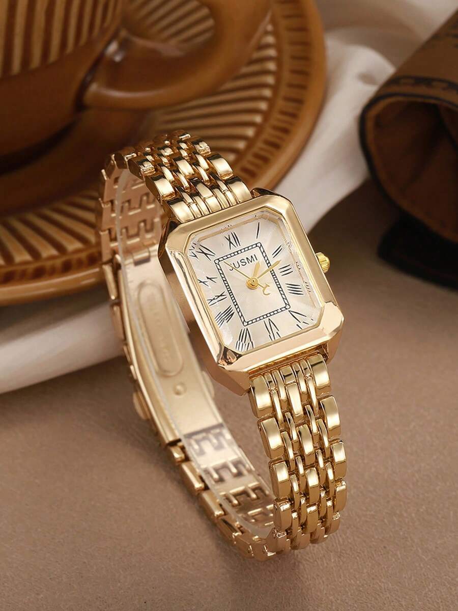 腕時計 レディース クォーツ 1個 レディースファッション プチサイズ バースケール 小径角型スチールバンド レトロクォーツ腕時計拍卖
