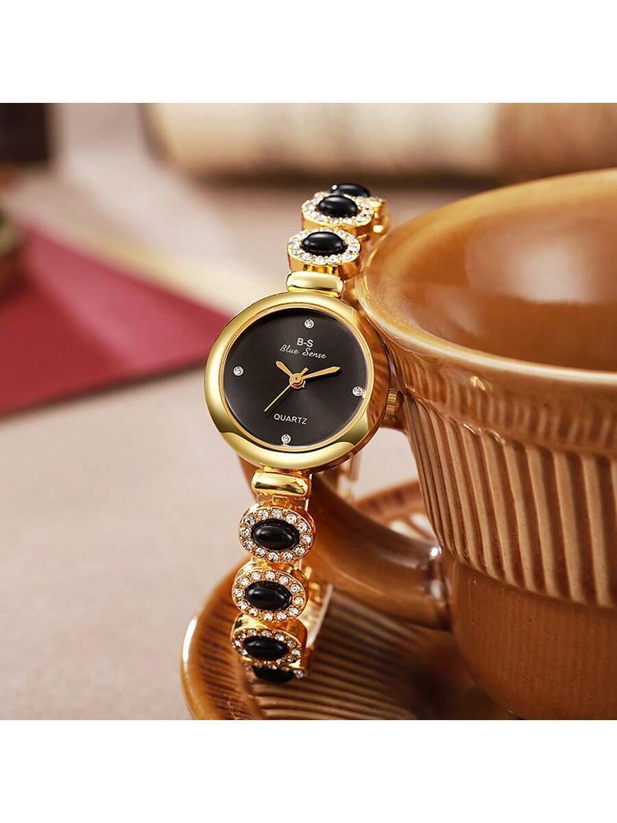 腕時計 レディース クォーツ 1個 女性用エレガントでファッショナブルなジュエリー付きクォーツブレスレット時計、ミニマリスト&キュ拍卖