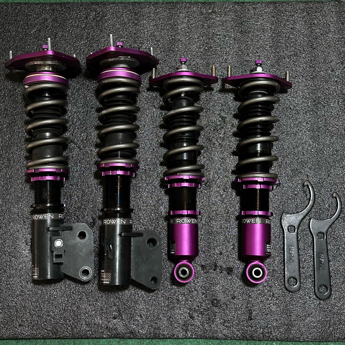 キャンバー調整付き ROWEN 車高調 SPORT RACING SHOCKS SPEC-N + オリジナルカラー WRX STi S4 レヴォーグ VM VN拍卖