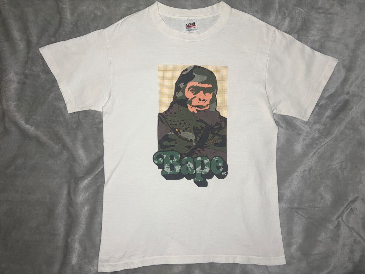 A BATHING APE ア ベイシング エイプ 名作 超グッドプリント シングルステッチ anvilボディ Mサイズ Tシャツ ヴィンテージ USA製拍卖
