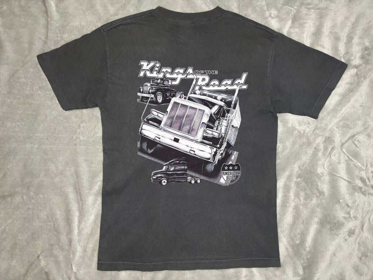 グッドプリント 古着 トラック King of THE Road AMERICAN BUILT Mサイズ グレー Tシャツ 半袖拍卖
