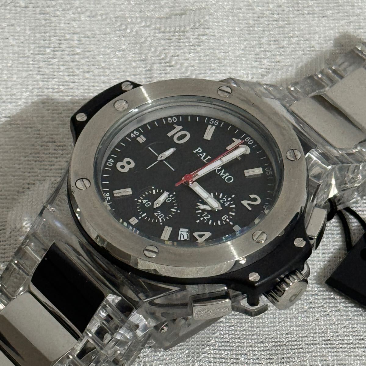 PALERMO パレルモ 時計 クロノグラフ 39mm 新品未使用 長期保管品 電池交換済み 箱付き 2拍卖
